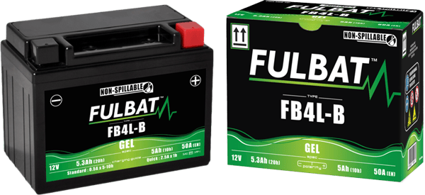 FULBAT YB4L-B batteri (Gel, vedligeholdelsesfrit)
