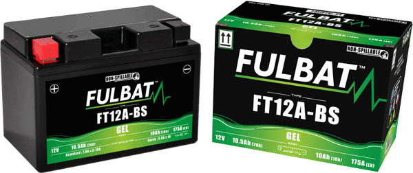 FULBAT YT12A-BS batteri (Gel, vedligeholdelsesfrit)