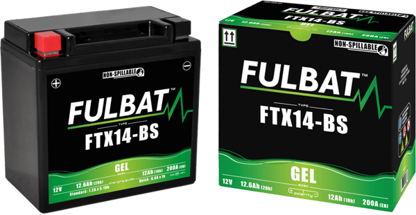 FULBAT YTX14-BS batteri (Gel, vedligeholdelsesfrit)
