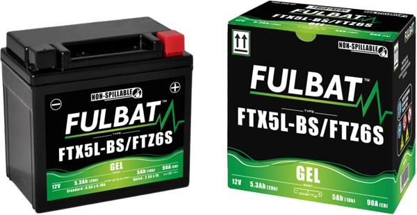 FULBAT YTX5L-BS YTZ6S batteri (Gel, vedligeholdelsesfrit)