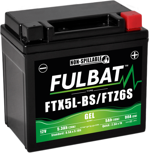 FULBAT YTX5L-BS YTZ6S batteri (Gel, vedligeholdelsesfrit)