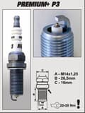 Miniatyrbillede 1 af 2: P3+ (1621) ER15YIR-1 iridium tændrør BRISK Premium+ IRIDIUM tændrør