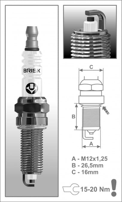 QR15LC-1 (1709) BRISK tændrør