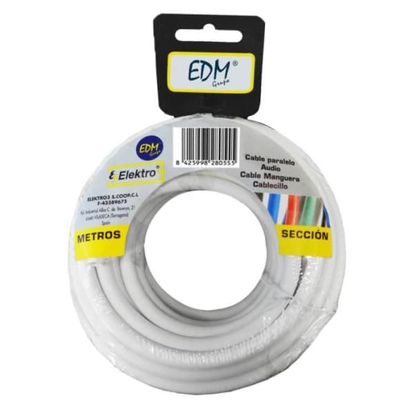 Rullrörkabel 3x1,5mm vit 5mts
