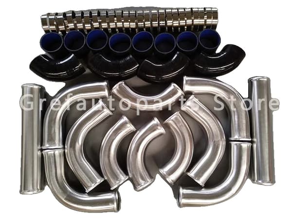 Intercooler Turbo Putkisarja, Kevyt Alumiini, Mustat Letku T-Yhdisteet,musta