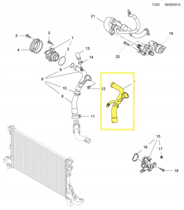 JÄÄHDYTYSLETKU NISSAN OPEL RENAULT 2.0 2.3dCi 210470894R 4420992 2130900Q1B
