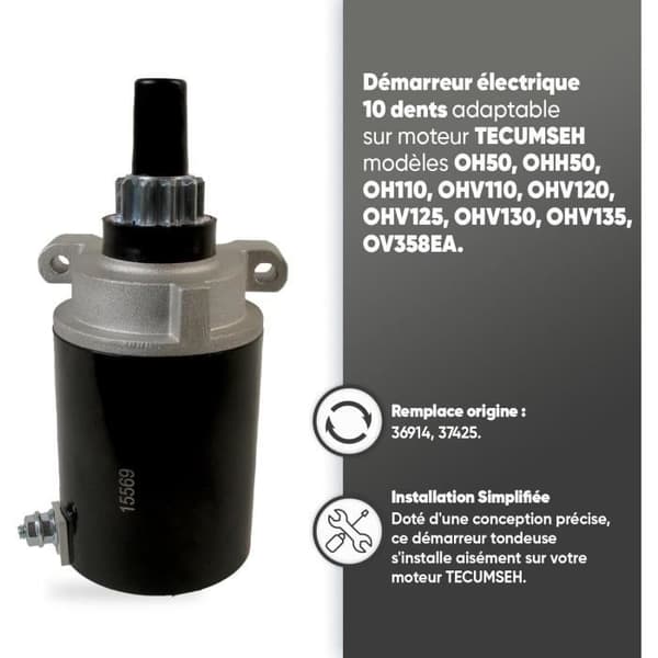 Elektrisk Startmotor Greenstar - Anpassad Reservdel För Vissa Motorer Modeller TECUMSEH - 36914,37425