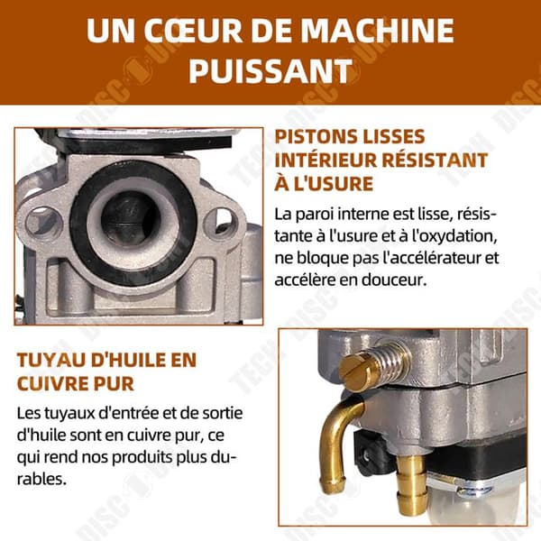 TD Carburetor 1,5 cm röjskärarförgasare passar en mängd olika gräsklippare och röjklippare 44-5 4