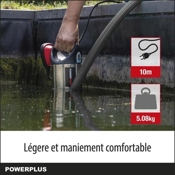 Powerplus Elektrisk Vattenpump POWEW67915 - Cirkulationspump med 900 W, maximal temperatur 35°C, 13.000 l/h, Trädgårdsverktyg