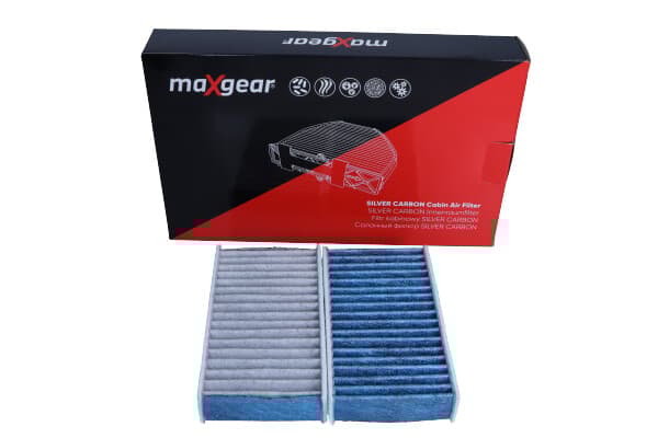 MAXGEAR KABINEFILTER BMW X3 F25 2010- !!!SÆT 2 STK!!! "SØLVKUL" MED SØLVIONER OG AKTIVT KUL