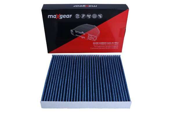MAXGEAR KABINEFILTER VW A2/POLO/FABIA/CODROBA/IBIZA ""SØLVKUL"" MED SØLVIONER OG AKTIVT KUL