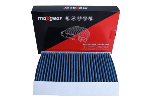 MAXGEAR-OHJAAMOSUODATIN RENAULT MEGANE III 08- "SILVER CARBON" HOPEAIONEILLA JA AKTIIVIHIILELLÄ