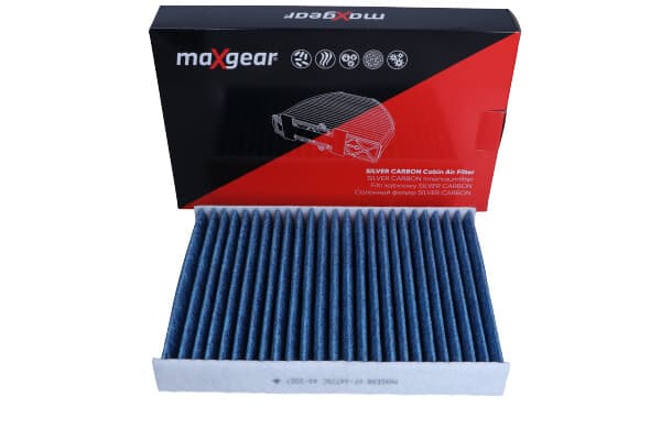 MAXGEAR-OHJAAMOSUODATIN RENAULT MEGANE 15-/SCENIC 16-/TALISMAN/KADJAR/ESPACE 15-/QASHQAI/PULSAR 14- "SILVER CARBON" HOPEAA IONEILLA JA AKTIIVIHIILELLÄ