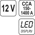 Miniatyrbild 1 av 2: YATO DIGITAL BATTERITESTER 12V