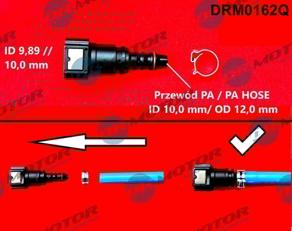 Dr. MOTOR HURTIGFORBINDELSE MED O-RING LIGE TIL 9,89/10 MM SKORSTEN