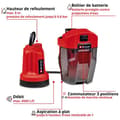 Miniatyrbild 2 av 3: Dränkbar pump för klart vatten Einhell GE-SP 18 LL Li - Solo 4181560 4500 l-h 8 m