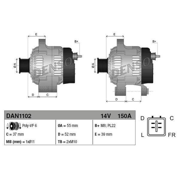 Alternator DENSO DAN1102