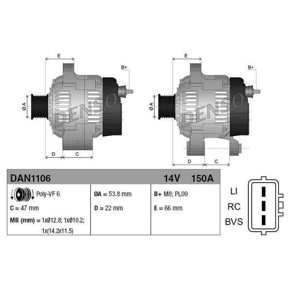 Alternator NIPPON DELAR SERVICE DAN1106