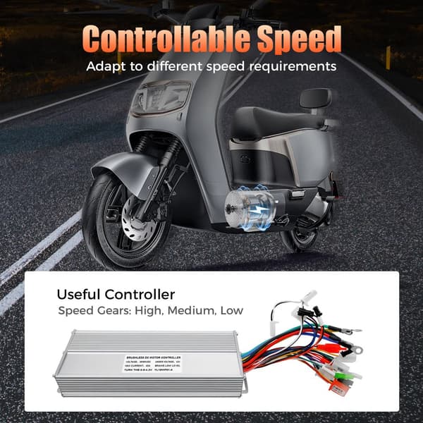 Elektrisk børsteløs DC-motorkit, 2000W højhastighed, 60V controller, holdbart aluminium