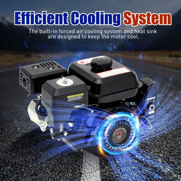 Benzinmotor, 7,5HK effekt, 210cc slagvolumen, alsidige anvendelser