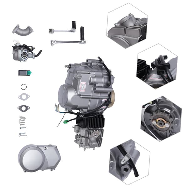 125cc-motor, 4-växlad manuell koppling, kraftfull prestanda, hållbar aluminiumkonstruktion