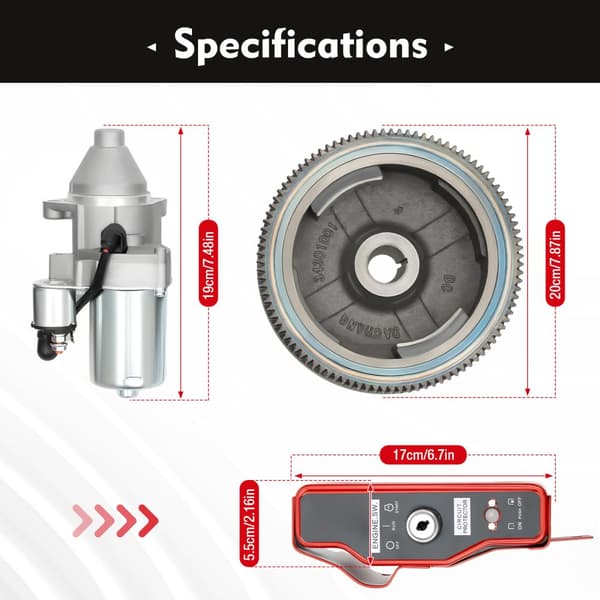 Elektrisk Startkit, Lätt Installation, Kompatibel med Honda GX340/GX390, Hållbara Komponenter