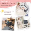 Miniatyrbillede 8 af 8: Baby Sidevugge, 34x25x32 tommer, Beige/Grå/Rosa