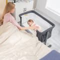 Miniatyrbillede 1 af 8: Baby Sidevugge, 34x25x32 tommer, Beige/Grå/Rosa