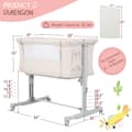 Miniatyrbillede 4 af 8: Baby Bedside Bassinet, 34x25x32 tommer, Beige