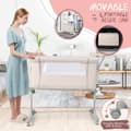 Miniatyrbillede 5 af 8: Baby Bedside Bassinet, 34x25x32 tommer, Beige