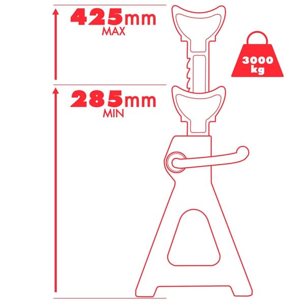 Pallbockar 2 st. 3000 kg - röd
