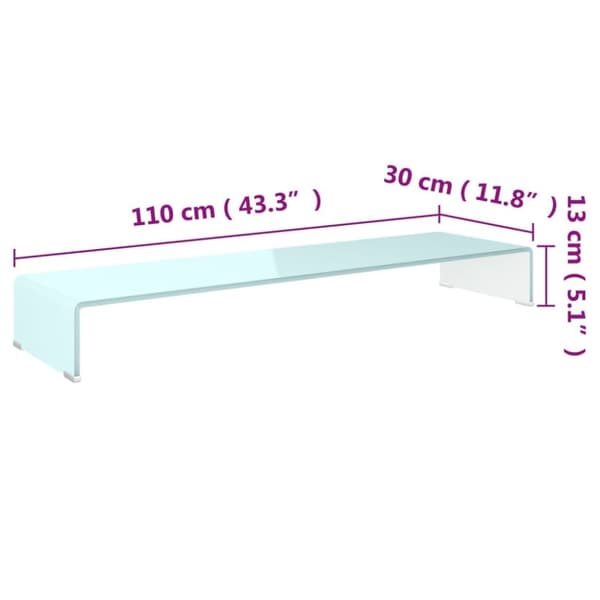 vidaXL tv-stativ/skærmforhøjer 110x30x13 cm glas grøn