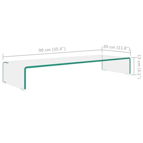 vidaXL TV-benk glass klar 90x30x13 cm
