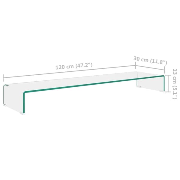vidaXL TV-bord klarglas 120x30x13 cm
