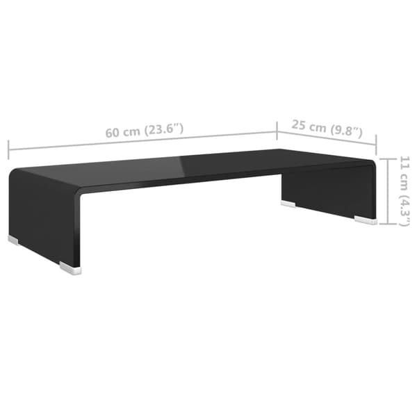 vidaXL TV-benk glass svart 60x25x11 cm