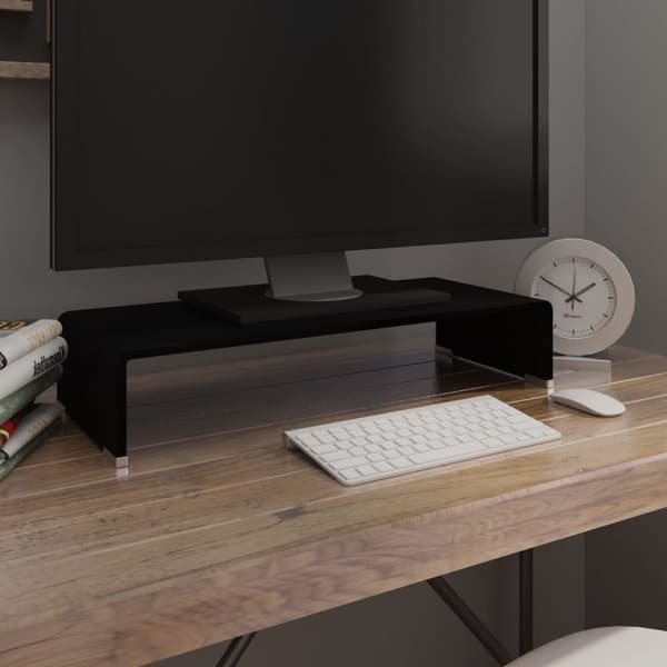 vidaXL TV-benk glass svart 60x25x11 cm