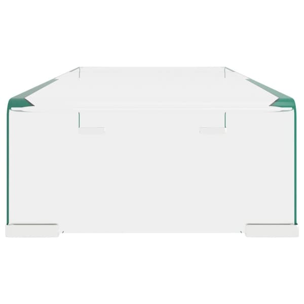 vidaXL TV-bord/monitorstander klar glas 60x25x11 cm