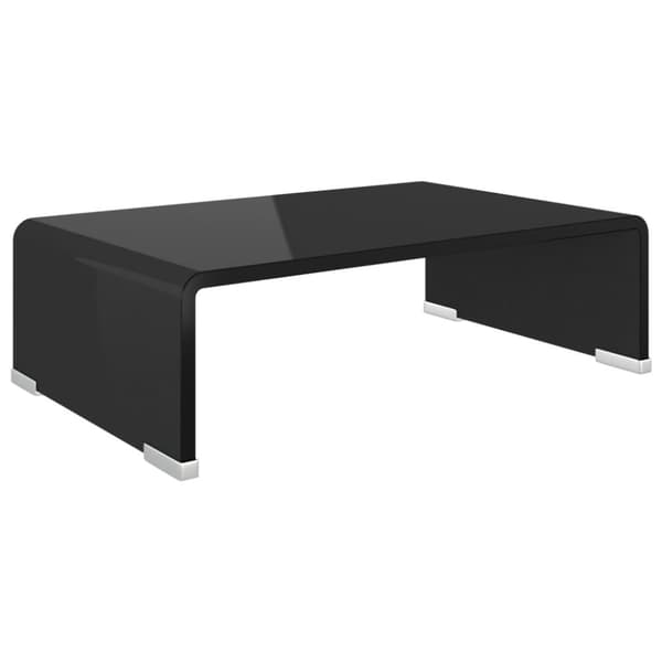 vidaXL TV-stander/monitorstand sort glas 40x25x11 cm