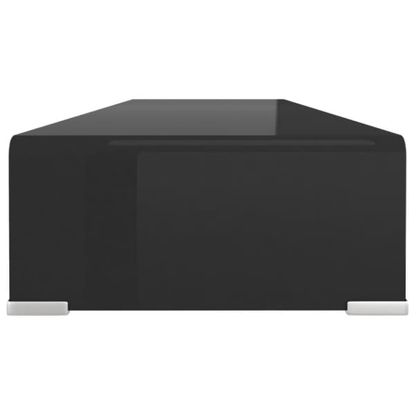vidaXL TV-stander/monitorstand sort glas 100x30x13 cm