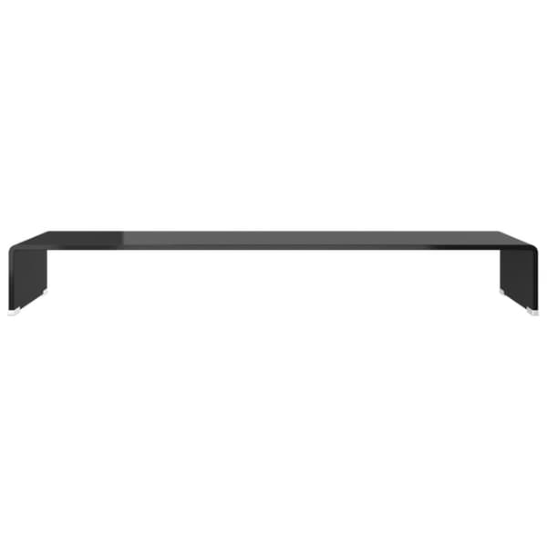 vidaXL TV-stander/monitorstand sort glas 100x30x13 cm