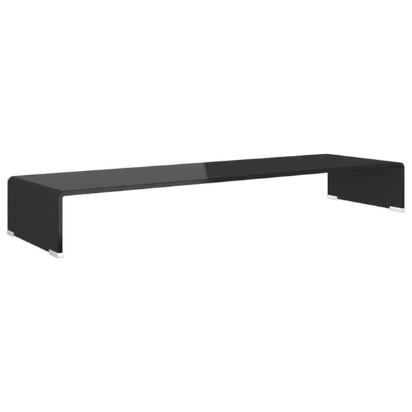 vidaXL TV-stander/monitorstand sort glas 100x30x13 cm