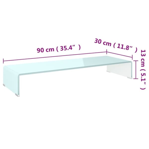 vidaXL tv-stativ/skærmforhøjer 90x30x13 cm glas grøn