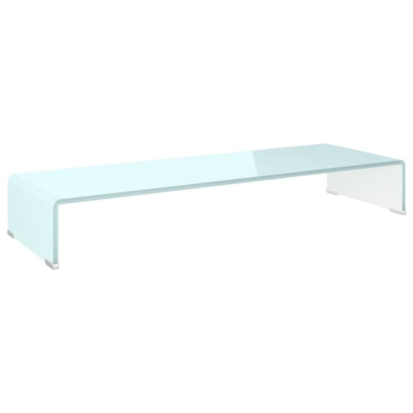 vidaXL tv-stativ/skærmforhøjer 90x30x13 cm glas grøn