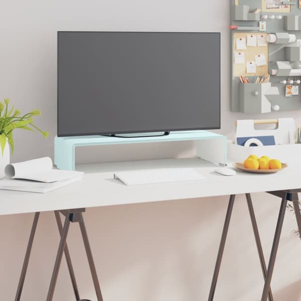 vidaXL tv-stativ/skærmforhøjer 60x25x11 cm glas grøn