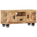 Miniatyrbillede 9 af 10: vidaXL tv-skab 110x30x50 cm ru mangotræ