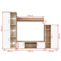 Miniatyrbilde 10 av 11: vidaXL TV-veggenhet med LED-lys sonoma eik og hvit