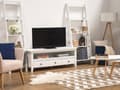 Miniatyrbild 2 av 11: TV bänk Vit TV upp till 61ʺ Rekommenderas 3 Lådor Kabelorganisering Rustik
