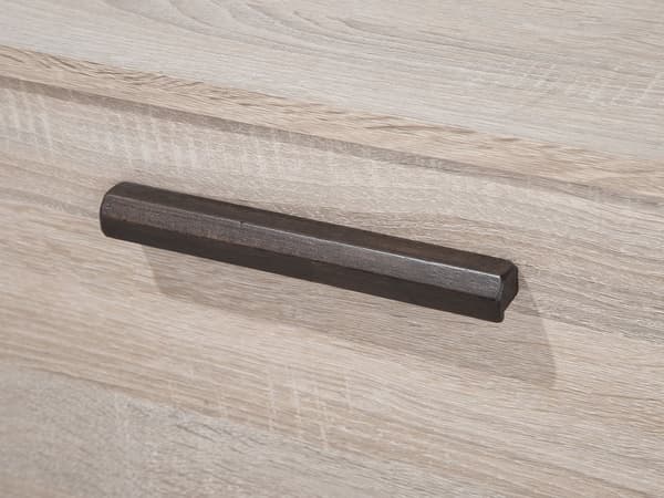 TV-taso vaalea puu/harmaa 180 x 60 x 40 cm lastulevy puu 4 hyllyä 2 kaappia kaapeliaukot