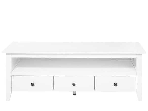 Skænk Hvid MDF 50 x 137 cm Rektangulær Tv bord til 58ʺ Skuffer Hylde Klassisk Opbevaring Stue Værelses Indretning Retro Dekor