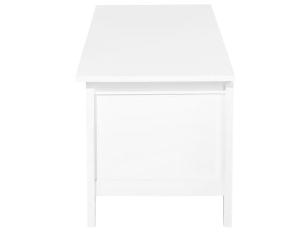 Skænk Hvid MDF 50 x 137 cm Rektangulær Tv bord til 58ʺ Skuffer Hylde Klassisk Opbevaring Stue Værelses Indretning Retro Dekor